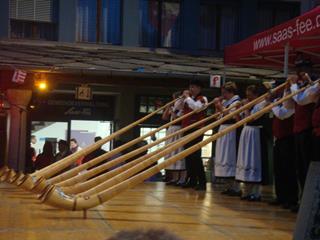 Photo of Alpenhorns at Saas Fee folk festival